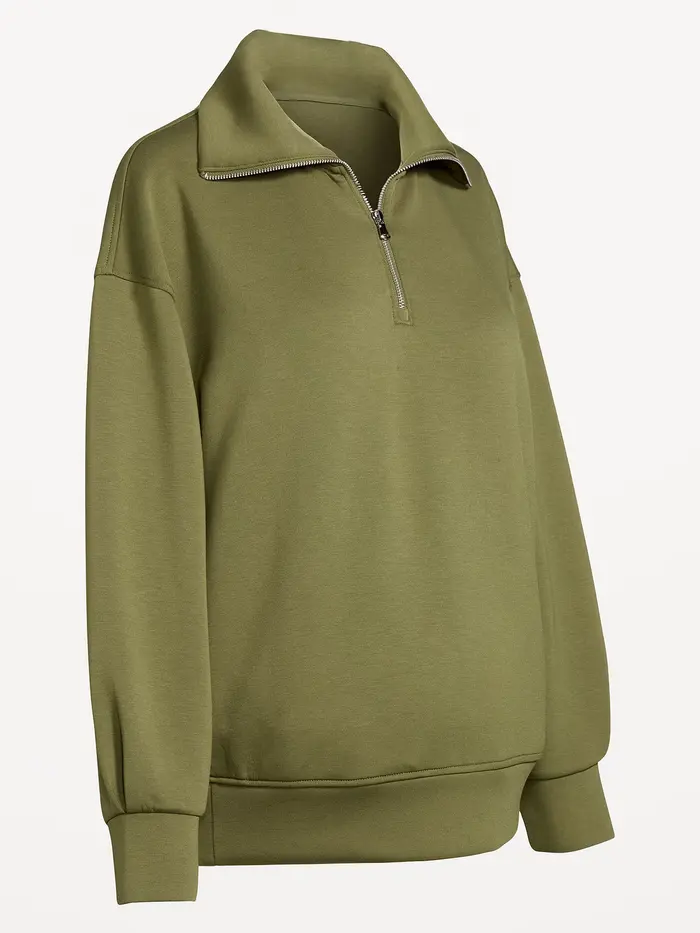 Maternity Bounce Fleece Half-Zip Pullover - Hearthwood