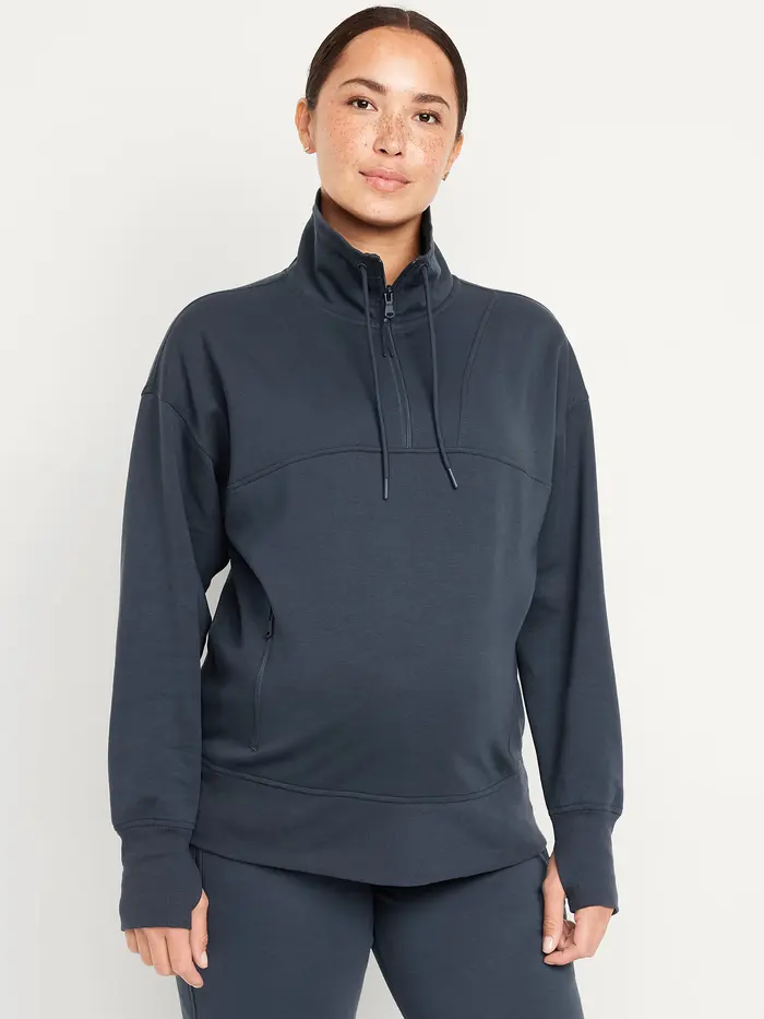 Maternity Dynamic Fleece Half Zip - Dusk Navy