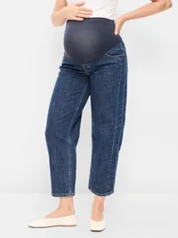 Maternity Full-Panel Barrel Ankle Jeans - Evie — view 2