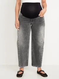 Maternity Full Panel Barrel Ankle Jeans - Graphite — view 3