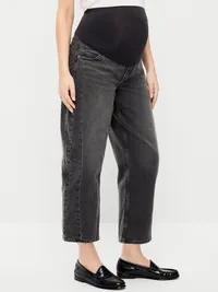 Maternity Full-Panel Barrel Ankle Jeans - Leila — view 2