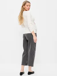 Maternity Full-Panel Barrel Ankle Jeans - Nyx — view 3