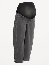 Maternity Full-Panel Barrel Ankle Jeans - Nyx — view 4