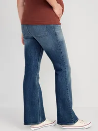 Maternity Full-Panel Flare Jeans - Medium Wash — view 2