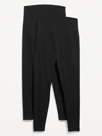 Maternity Full-Panel Leggings 2-Pack - Black Jack