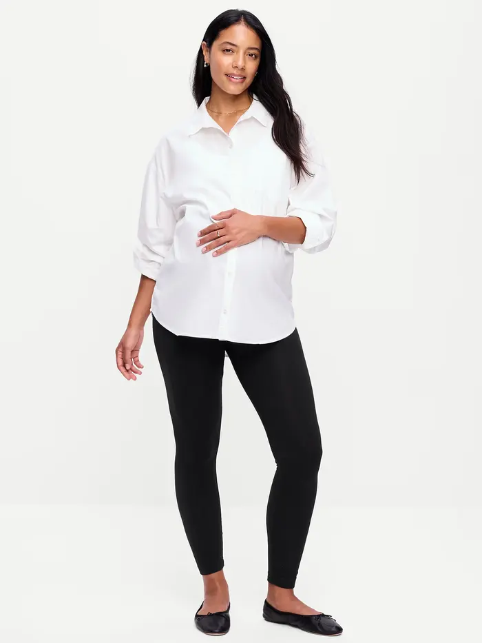 Maternity Full-Panel Leggings - Black Jack