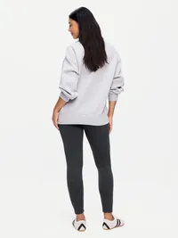 Maternity Full-Panel Leggings - Dark Heather Gray — view 3