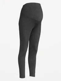 Maternity Full-Panel Leggings - Dark Heather Gray — view 4