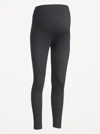 Maternity Full-Panel Leggings - Dark Heather Grey — view 4
