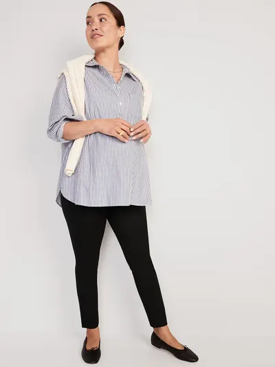 Maternity Full-Panel Pixie Ankle Pants - Black Jack