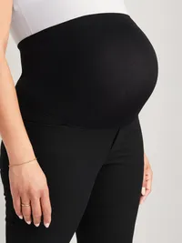 Maternity Full-Panel Pixie Straight Ankle Pants - Black Jack — view 4