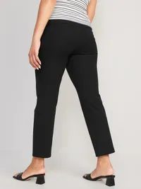 Maternity Full-Panel Pixie Straight Ankle Pants - Black Jack — view 2
