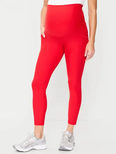 Maternity Full-Panel PowerSoft 7/8 Leggings - Amaryllis