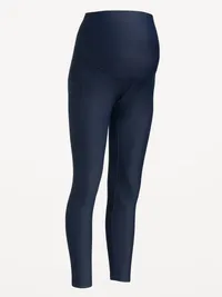 Maternity Full-Panel PowerSoft 7/8 Leggings - In the Navy — view 2