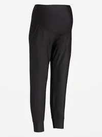 Maternity Full-Panel PowerSoft Jogger - Light Black Heather — view 4