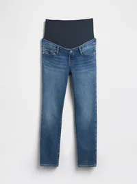 Maternity Full-Panel Slim Ankle Jeans - Medium indigo — view 2