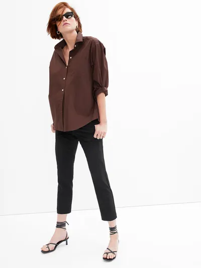 Maternity Full Panel Slim Pants - True black