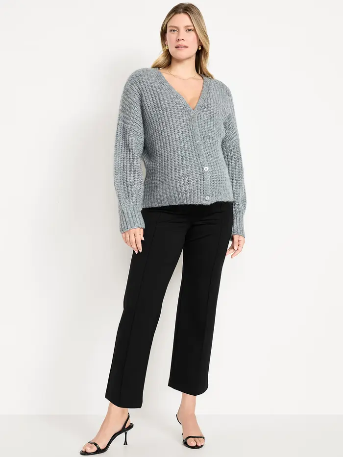 Maternity Full-Panel Stevie Straight Pants - Black Jack