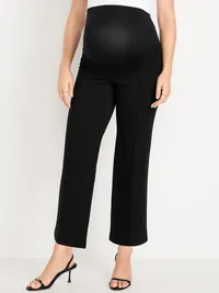 Maternity Full-Panel Stevie Straight Pants - Black Jack — view 2