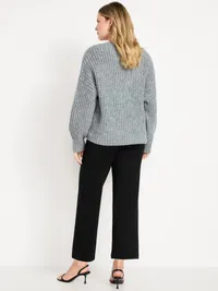 Maternity Full-Panel Stevie Straight Pants - Black Jack — view 3