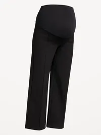 Maternity Full-Panel Stevie Straight Pants - Black Jack — view 4