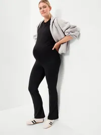 Maternity Full-Panel StudioSmooth Flare Leggings - Black Jack — view 3