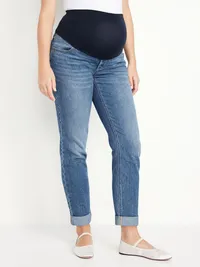 Maternity Full Panel Wow Boyfriend Jeans - Medium Wash — view 2