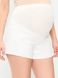 Maternity Full-Panel Wow Short -- 4-inch inseam - White Lilies — view 5