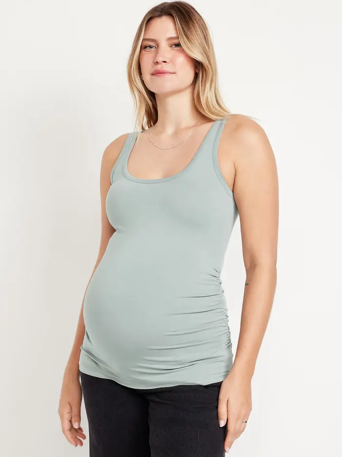Maternity Jersey Tank Top - Silver Sage