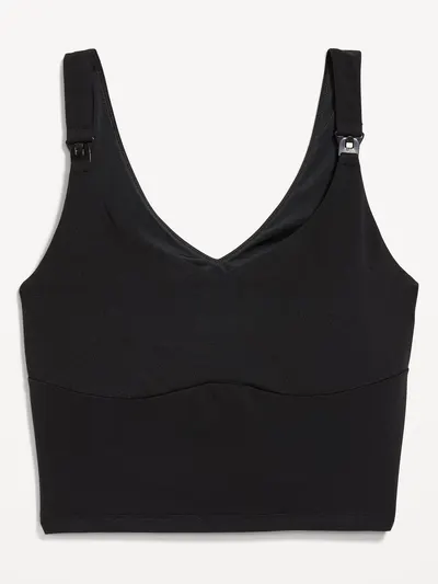 Maternity Light Support StudioSmooth Longline Nursing Bra - Black Jack