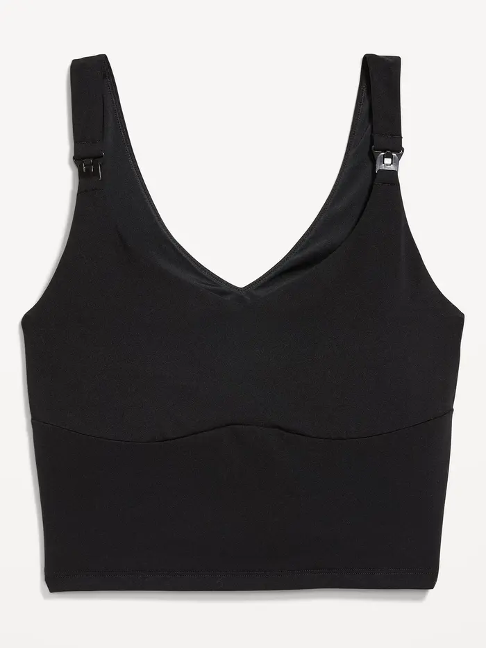 Maternity Light Support StudioSmooth Longline Nursing Bra - Black Jack