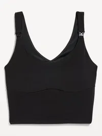 Maternity Light Support StudioSmooth Longline Nursing Bra - Black Jack — view 2