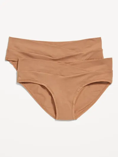 Maternity Low-Rise Bikini Underwear 2-Pack - Cocoa Mocha