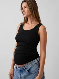 Maternity Modern Tank Top - True black — view 4