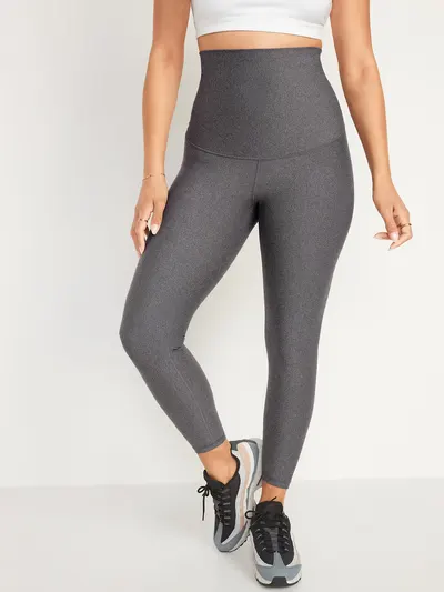 Maternity PowerSoft Postpartum Support 7/8 Leggings - Medium Gray Heather