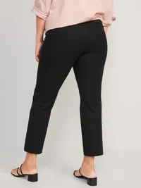 Maternity Side-Panel Pixie Straight Ankle Pants - Black Jack — view 2