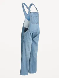 Maternity Side-Panel Wide-Leg Jean Overalls - Melvyn — view 2