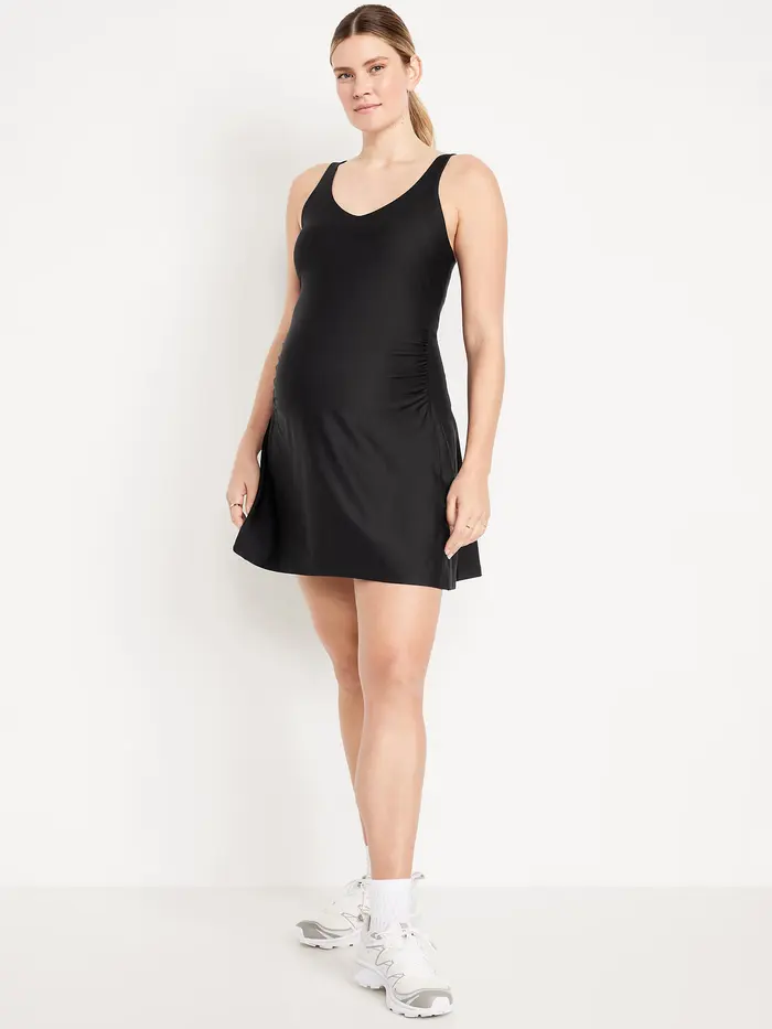 Maternity Sleeveless PowerSoft Mini Skort Dress - Black Jack