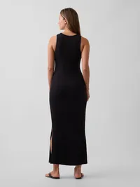 Maternity Split-Hem Modal Maxi Dress - True black — view 2