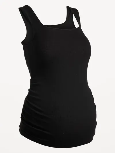 Maternity Square Neck Tank Top - Black Jack
