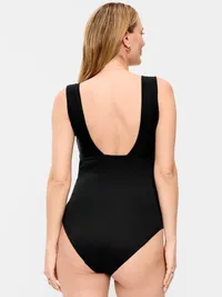 Maternity Structured One-Piece Swimsuit - Black Jack — view 2