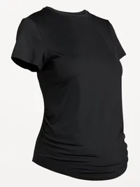 Maternity StudioSmooth Short-Sleeve Jersey Top - Black Jack — view 4