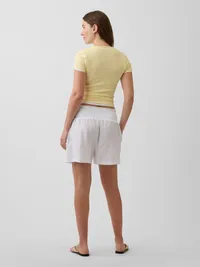 Maternity Under Belly Easy Shorts - Fresh white — view 2
