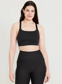 Medium Support PowerSoft Sports Bra - Black Jack — view 5