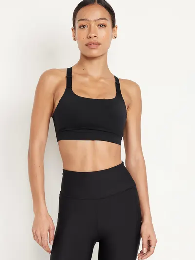 Medium Support PowerSoft Sports Bra - Black Jack