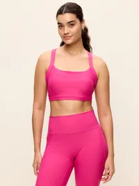 Medium Support PowerSoft Sports Bra - Red Berry — view 4
