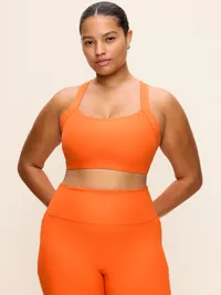 Medium Support PowerSoft Sports Bra - Tigerlily — view 3