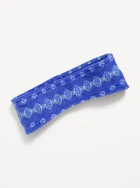 Microfleece Headband - Light Blue Print — view 2