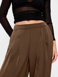 Mid-Rise Satin Harem Pant - Earthen — view 4