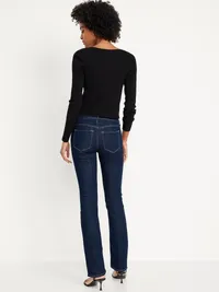 Mid-Rise Wow Boot-Cut Jeans - Dark Wash — view 3